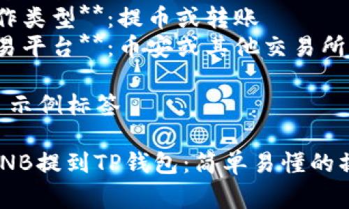 提bnb到TP钱包的标签通常包括以下信息：

1. **币种**：BNB（币安币）
2. **钱包类型**：TP钱包（TokenPocket钱包）
3. **操作类型**：提币或转账
4. **交易平台**：币安或其他交易所

#### 示例标签

如何将BNB提到TP钱包：简单易懂的操作指南